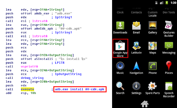 Windows Malware infecting Android device