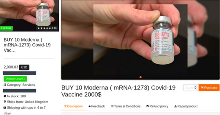 Dark Web Getting Loaded With Bogus Covid-19 Vaccines and Forged Cards