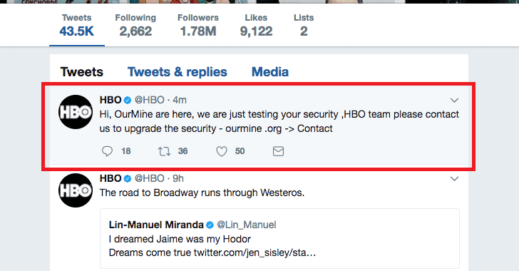 Game of Thrones And HBO Twitter Accounts Hacked