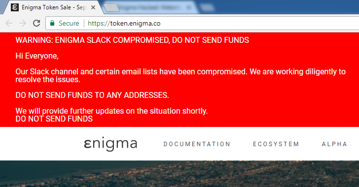 Warning: Enigma Hacked; Over $470,000 in Ethereum Stolen So Far