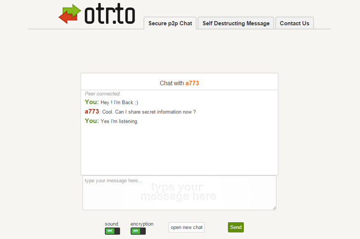 OTR.to — Secure 'Off-the-Record' p2p Encrypted Messaging Service