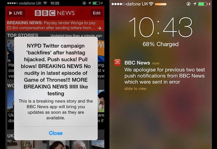 BBC News iOS App Not Hacked, Breaking News Push Messages Sent in Error