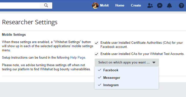 New Settings Let Hackers Easily Pentest Facebook, Instagram Mobile Apps