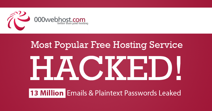 Biggest Free Hosting Company Hacked; 13.5 Million Plaintext Passwords Leaked