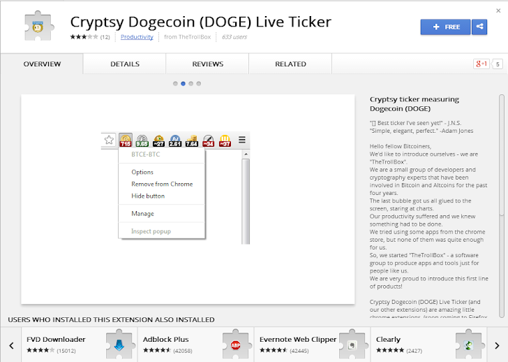 Malicious Chrome Browser Extension Hijacks CryptoCurrency and Online Wallets