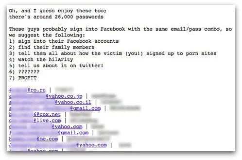 26,000 Porn websites passwords exposed by LulzSec