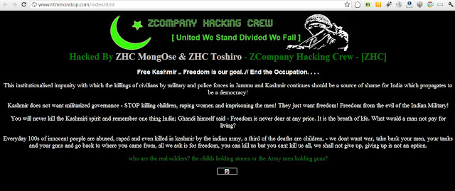 808 Indian Websites Hacked By ZHC MongOse & ZHC Toshiro