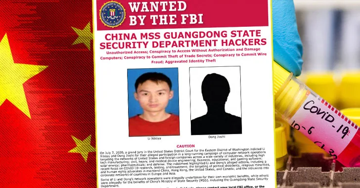 US Charges 2 Chinese Hackers for Targeting COVID-19 Research and Trade Secrets