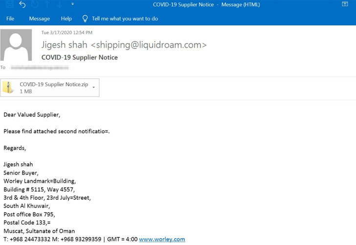 phishing de malware de correo electrónico