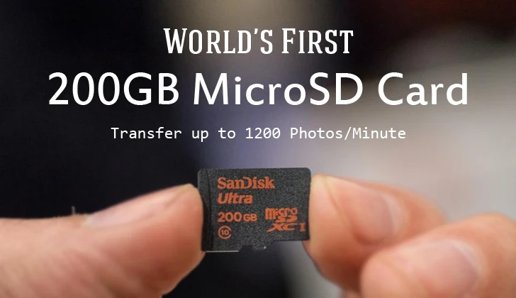 World’s First 200GB microSD Card Arrives