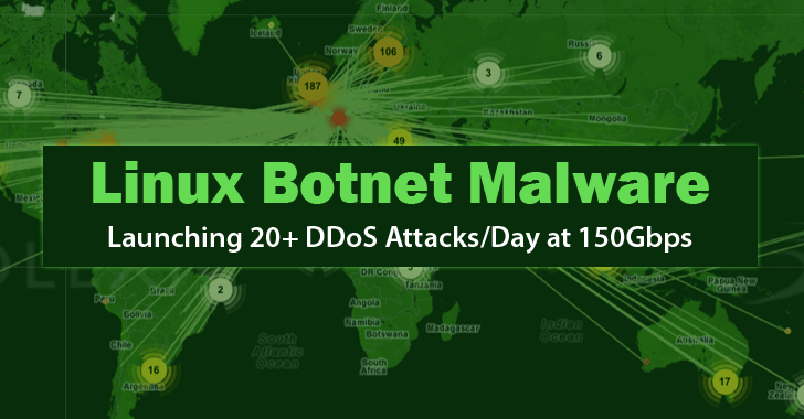 New Botnet Hunts for Linux — Launching 20 DDoS Attacks/Day at 150Gbps