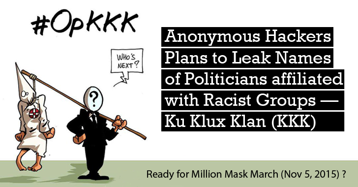 Anonymous Hackers to Leak 1000 of KKK Members Details on Million Mask March (Nov 5, 2015)