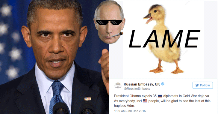 Obama Expels 35 Russian Spies Over Election Hacking; Russia Responds With Duck Meme