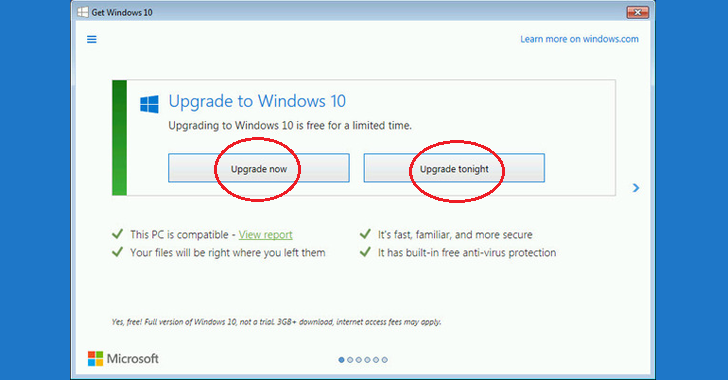 Bad Santa! Microsoft Offers — 'Upgrade now' or 'Upgrade tonight' to Push Windows 10