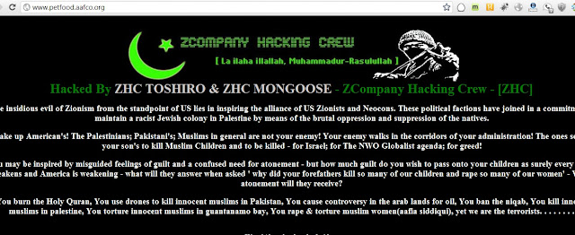 Association Of American Feed Control Officials (AAFCO) Hacked by ZHC
