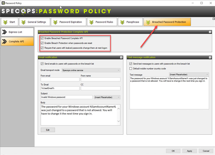 Specops Password Policy Breached Password Protection