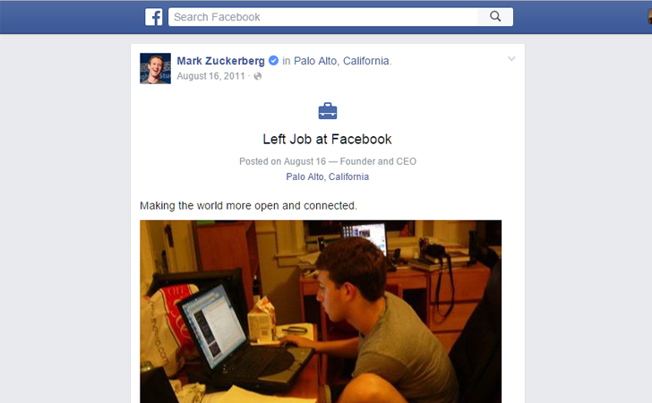 Mark Zuckerberg Just Quits his Job at Facebook — Check Yourself!
