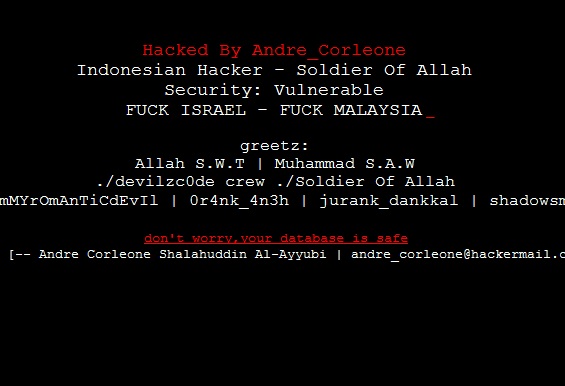 Indonesian Hacker "Andre_Corleone" Deface 2 More Sites