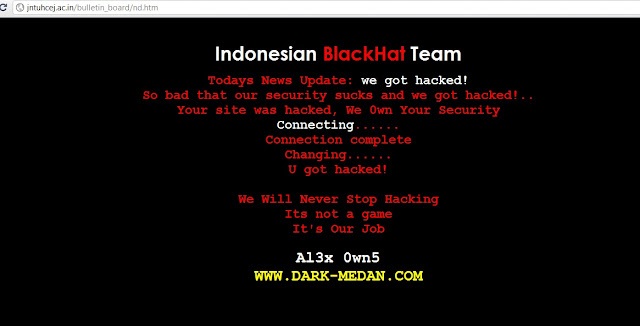 JNTUH College site Hacked by Indonesian BlackHat Team !