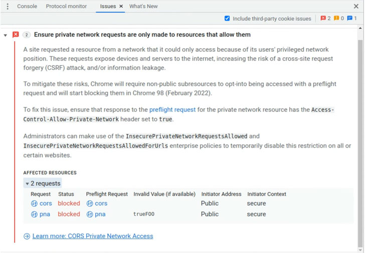Chrome Limits Websites' Direct Access to Private Networks for Security Reasons