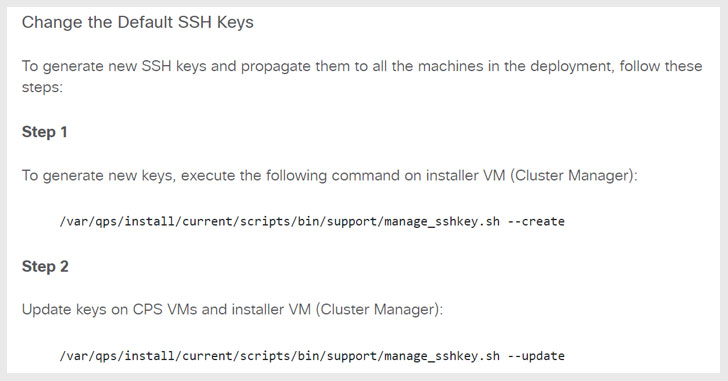 SSH Key in Cisco Policy Suite