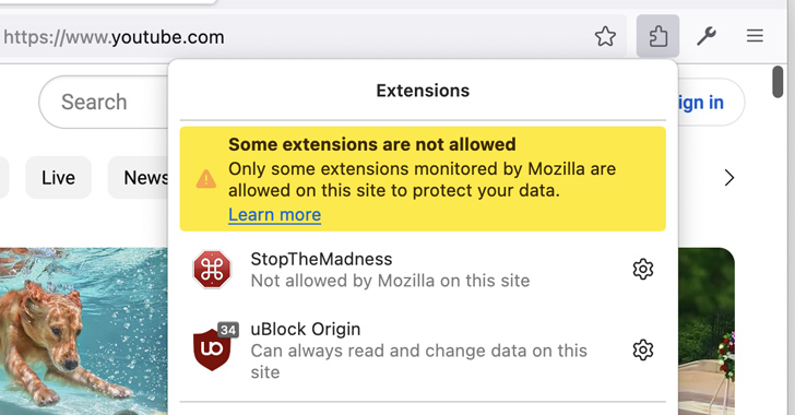 Firefox Quarantined Domains