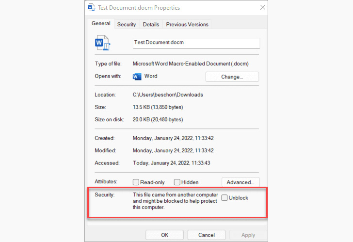 Blocking Office VBA Macros by Default